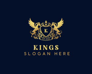 Luxury Shield Pegasus  logo design