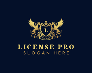 Luxury Shield Pegasus  logo design