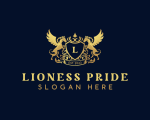 Luxury Shield Pegasus  logo design