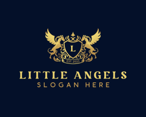 Luxury Shield Pegasus  logo design