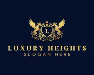 Luxury Shield Pegasus  logo design