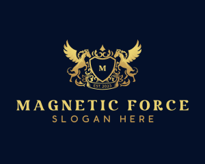 Luxury Shield Pegasus  logo design