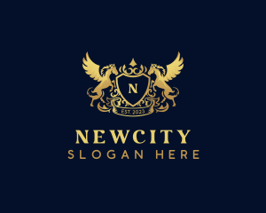 Luxury Shield Pegasus  logo design