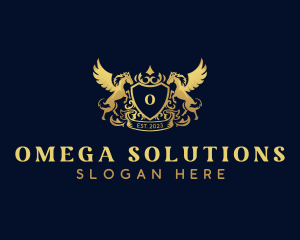 Luxury Shield Pegasus  logo design