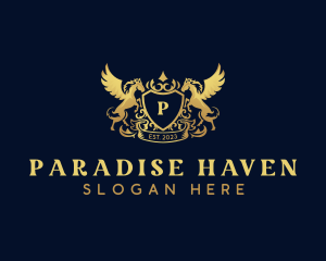 Luxury Shield Pegasus  logo design