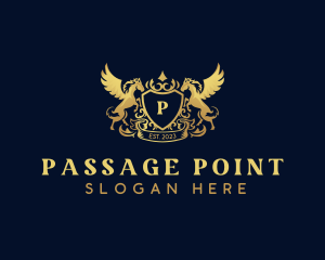 Luxury Shield Pegasus  logo design