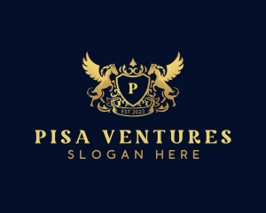 Luxury Shield Pegasus  logo design