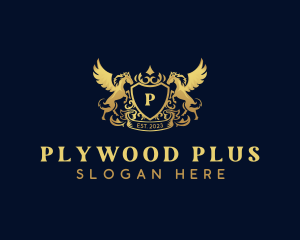 Luxury Shield Pegasus  logo design