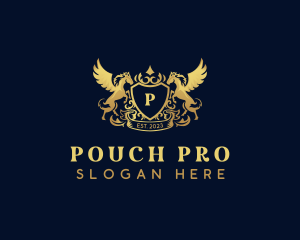 Luxury Shield Pegasus  logo design