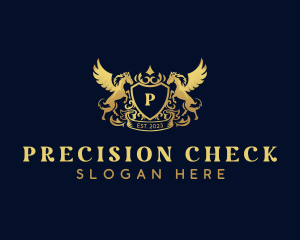 Luxury Shield Pegasus  logo design