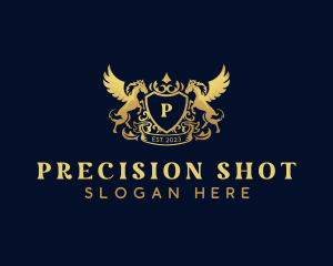 Luxury Shield Pegasus  logo design