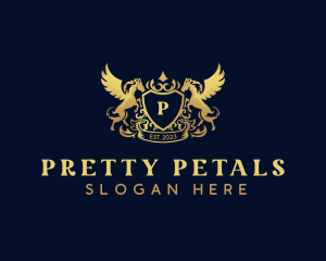 Luxury Shield Pegasus  logo design