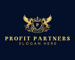 Luxury Shield Pegasus  logo design