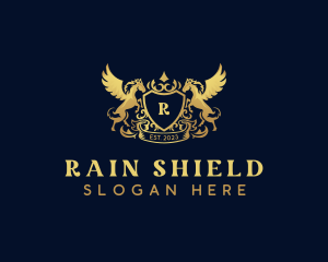 Luxury Shield Pegasus  logo design