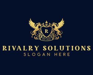 Luxury Shield Pegasus  logo design