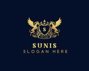 Luxury Shield Pegasus  logo design