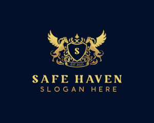 Luxury Shield Pegasus  logo design