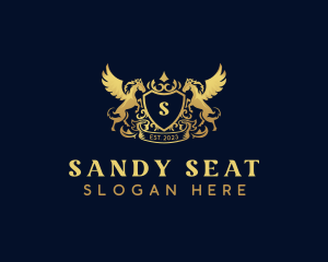 Luxury Shield Pegasus  logo design