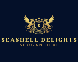 Luxury Shield Pegasus  logo design