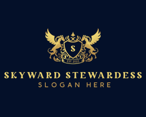 Luxury Shield Pegasus  logo design