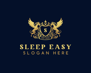 Luxury Shield Pegasus  logo design