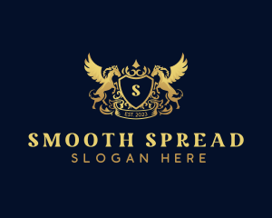 Luxury Shield Pegasus  logo design