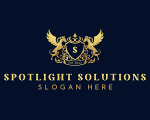 Luxury Shield Pegasus  logo design