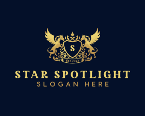 Luxury Shield Pegasus  logo design