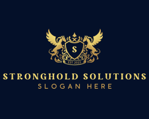 Luxury Shield Pegasus  logo design