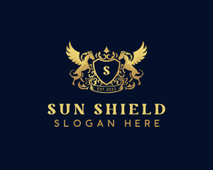 Luxury Shield Pegasus  logo design