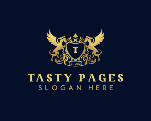 Luxury Shield Pegasus  logo design