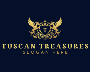 Luxury Shield Pegasus  logo design