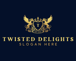 Luxury Shield Pegasus  logo design