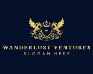 Luxury Shield Pegasus  logo design