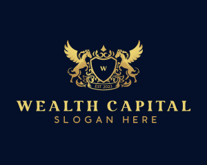 Luxury Shield Pegasus  logo design