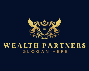 Luxury Shield Pegasus  logo design