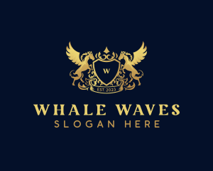 Luxury Shield Pegasus  logo design