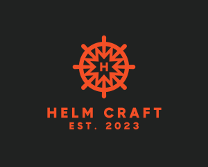 Nautical Boat Sailing Wheel  logo design