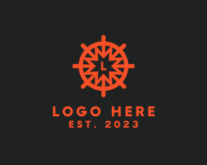 Port - Nautical Boat Sailing Wheel logo design