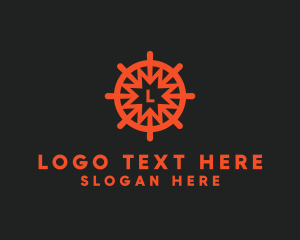 Nautical Boat Sailing Wheel  Logo