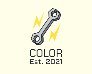Auto Garage - Lightning Bolt Wrench logo design
