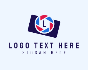 Vlogging - Camera Shutter Photography logo design
