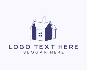 Architect - House Blueprint Architecture logo design