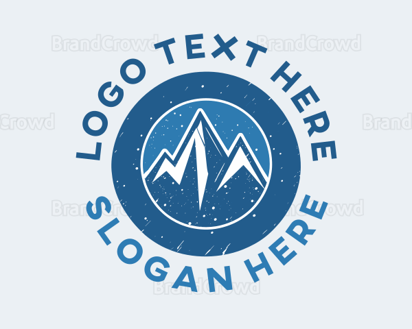 Blue Snowy Mountains Logo