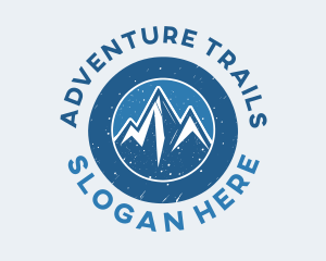 Blue Snowy Mountains logo design