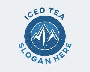 Blue Snowy Mountains logo design