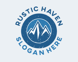 Blue Snowy Mountains logo design