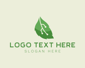 Technology - Technology Plant Leaf logo design
