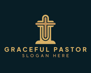 Pastor - Catholic Worship Cross logo design