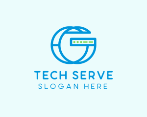 Server - Online Server Letter G logo design